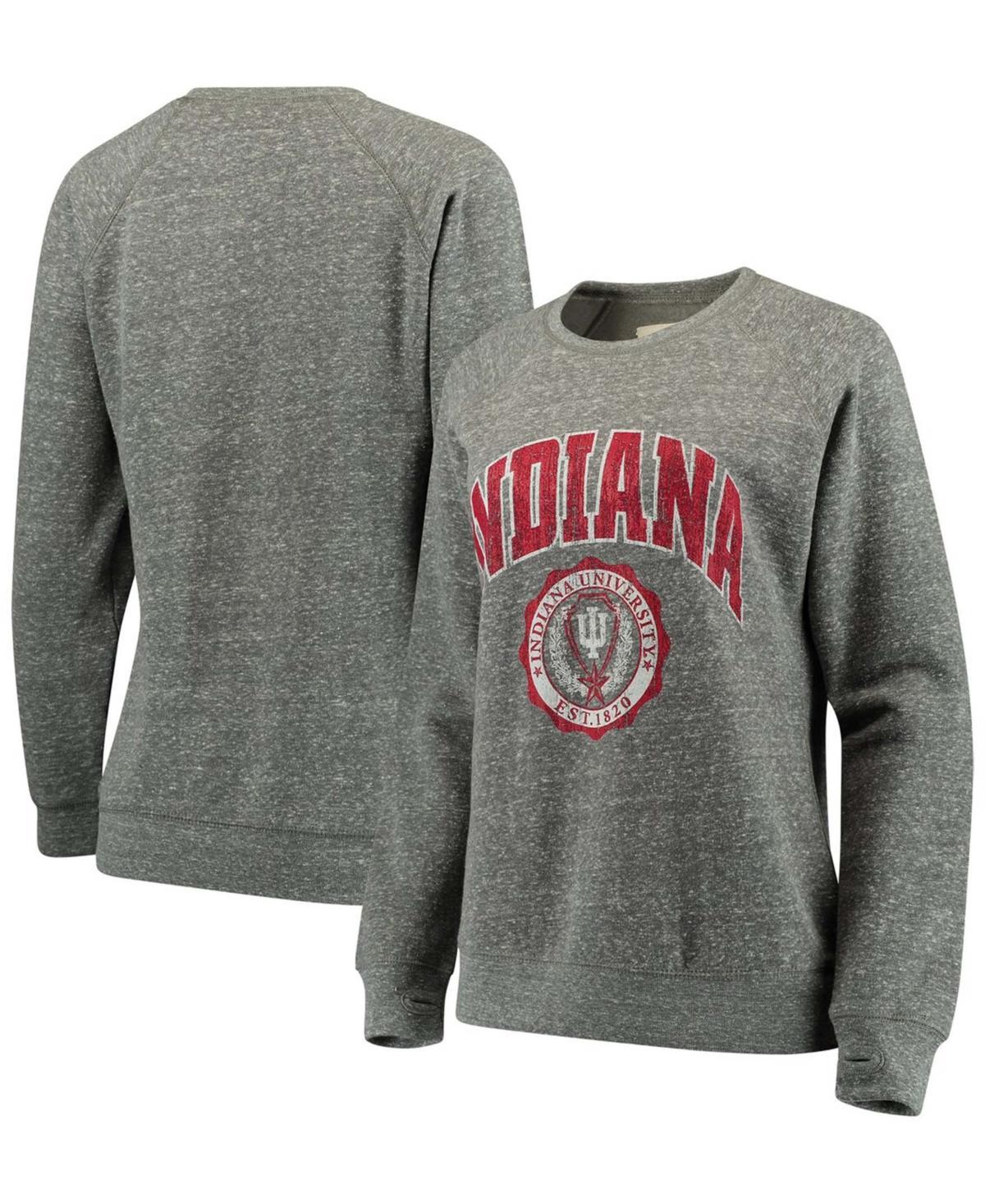 Womens Pressbox Heathered Gray Indiana Hoosiers Edith Vintage Knobi Pullover Sweatshirt Product Image