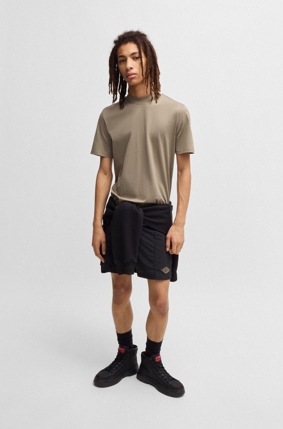 Poplin shorts with logo print Product Image