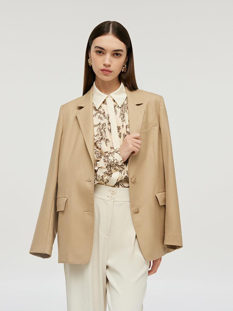 Worsted Woolen Straight Women Blazer Product Image