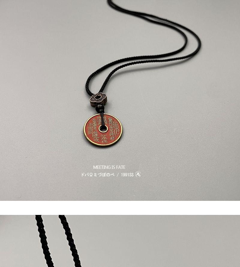 Coin Pendant String Necklace Product Image