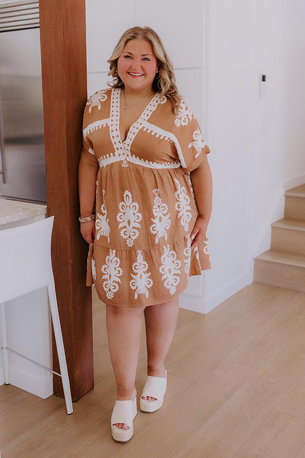Resort Chic Mini Dress in Camel Curves Product Image