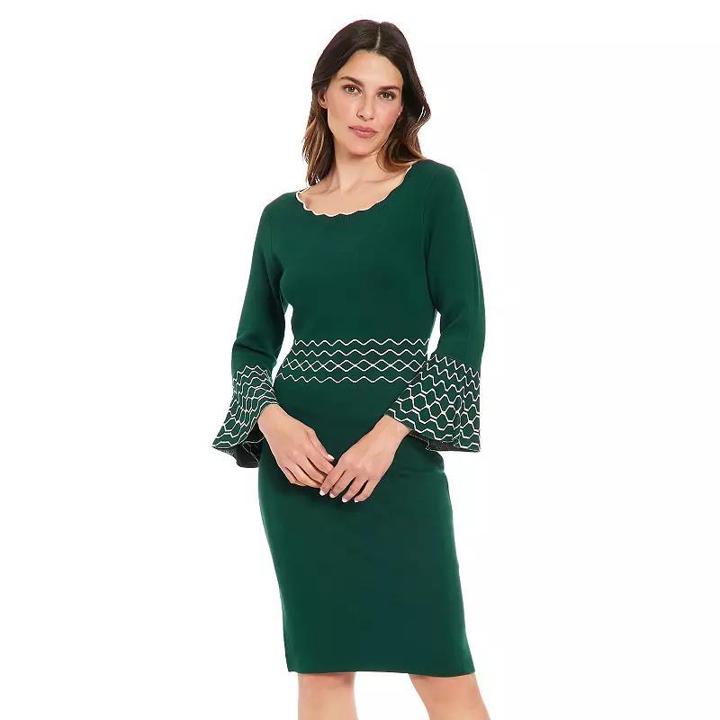 Women's London Times Solid Bell Sleeve Sweaterdress,  Product Image