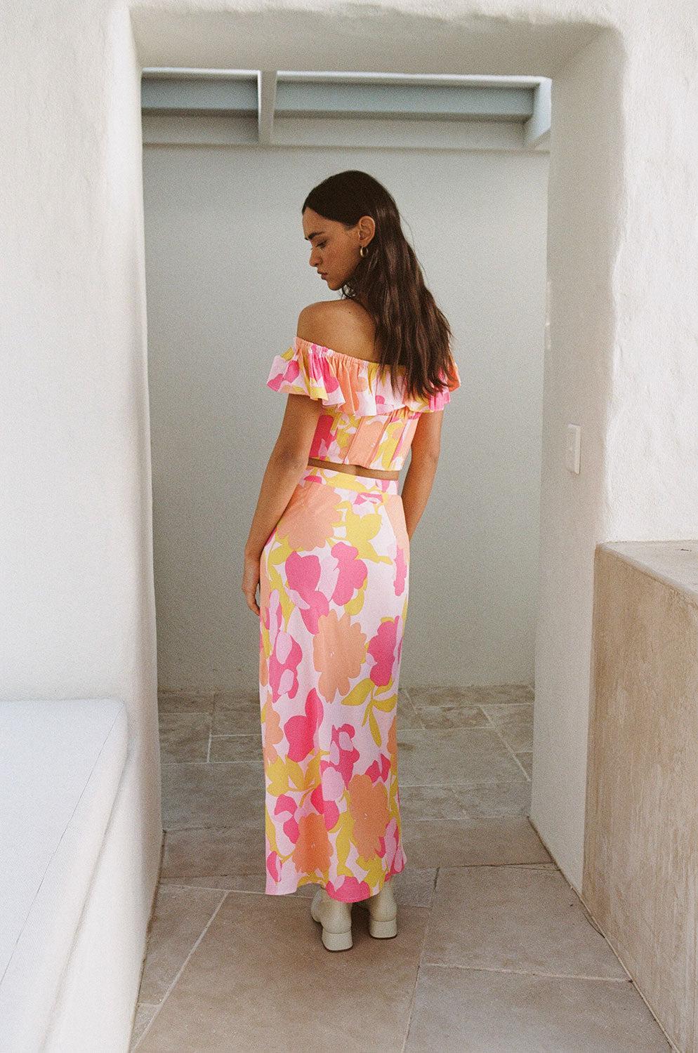 Rhylee Midi Skirt - Nectar Floral Product Image