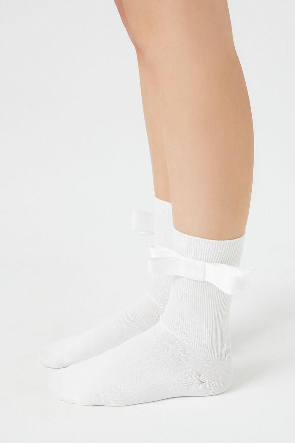 Ribbed Bow Crew Socks | Forever 21 Product Image