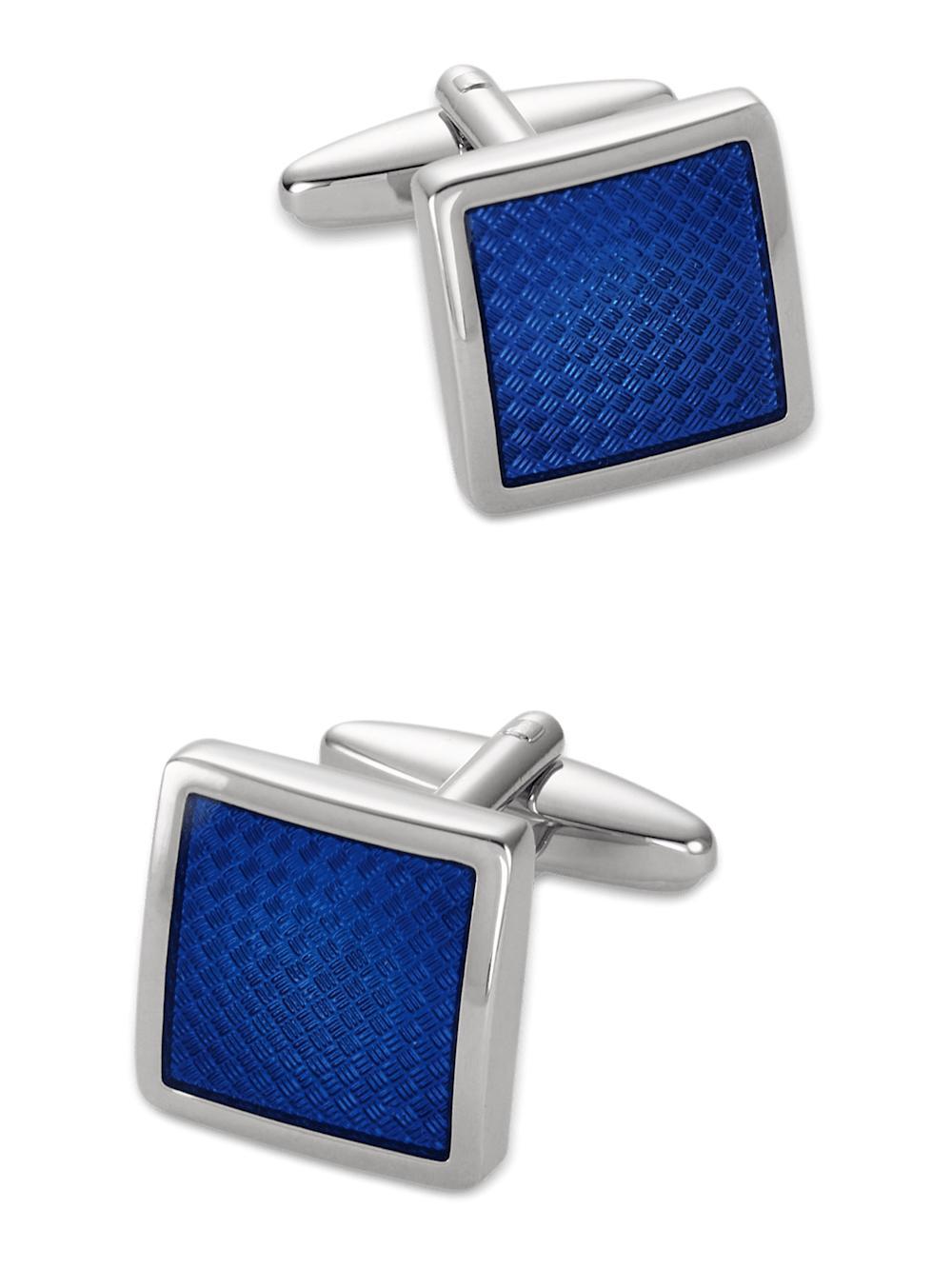 Enamel Square Cufflink - Blue Product Image