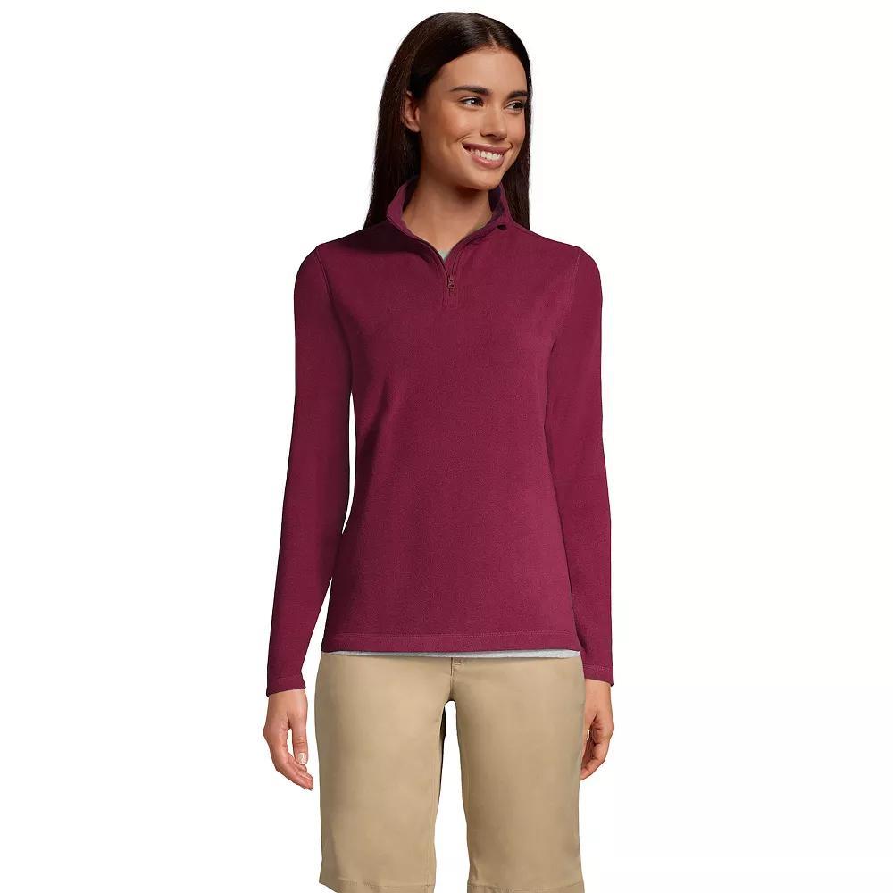 Women's Lands' End Lightweight Fleece Quarter Zip Pullover,  Product Image