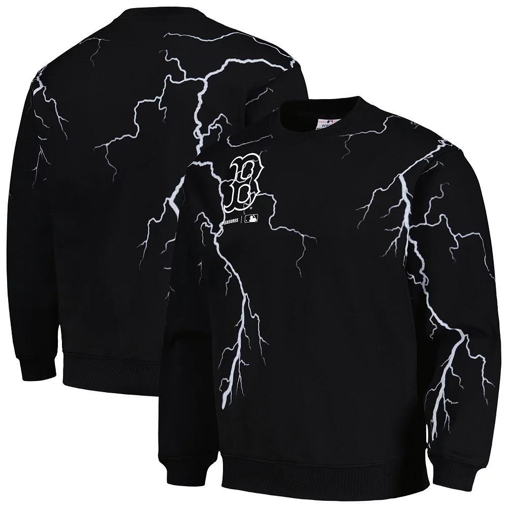 Mens PLEASURES Boston Red Sox Lightning Crewneck Pullover Sweatshirt Product Image