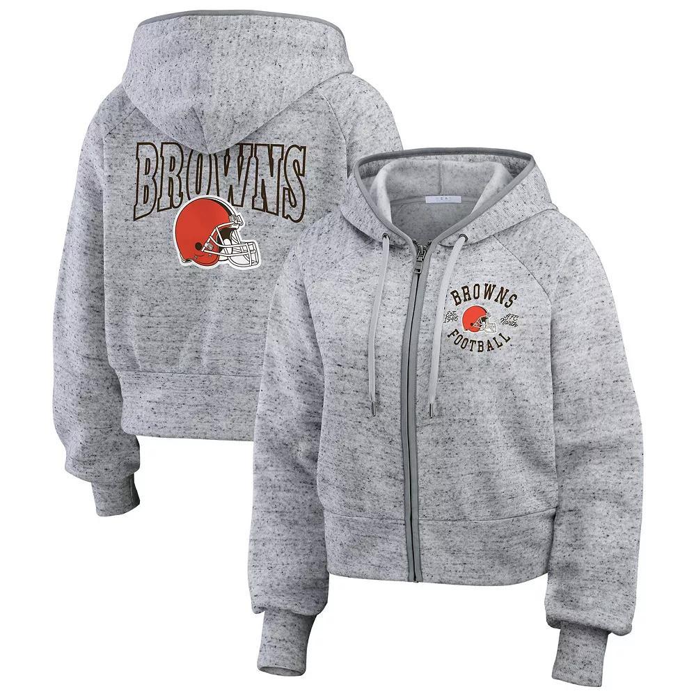 Women's WEAR by Erin Andrews Heather Gray San Antonio Spurs Speckled Radiator Full-Zip Hoodie, Size: Large, Grey Product Image