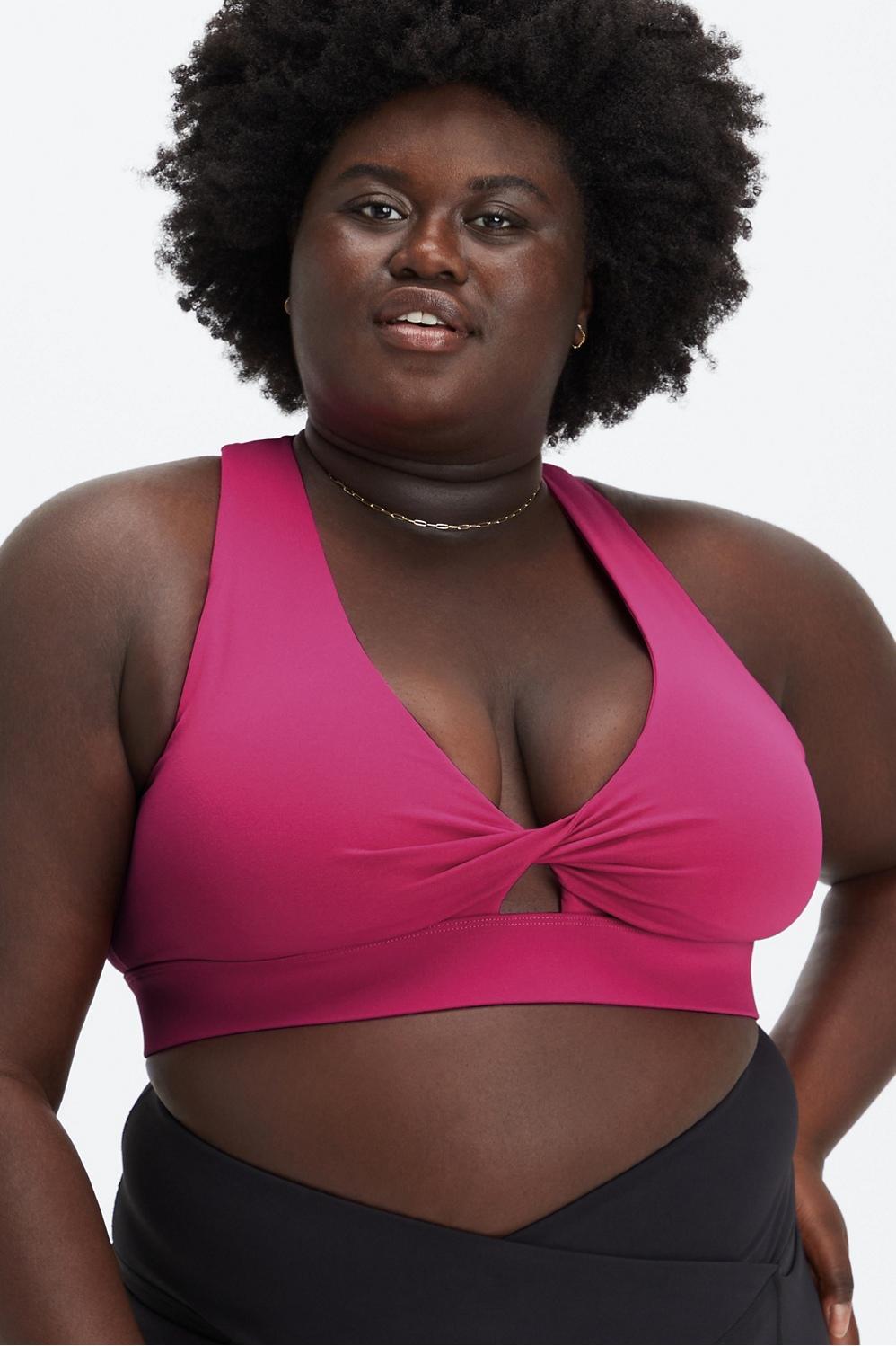 Fabletics Oasis Twist Sports Bra Womens pink plus Size 2X Product Image