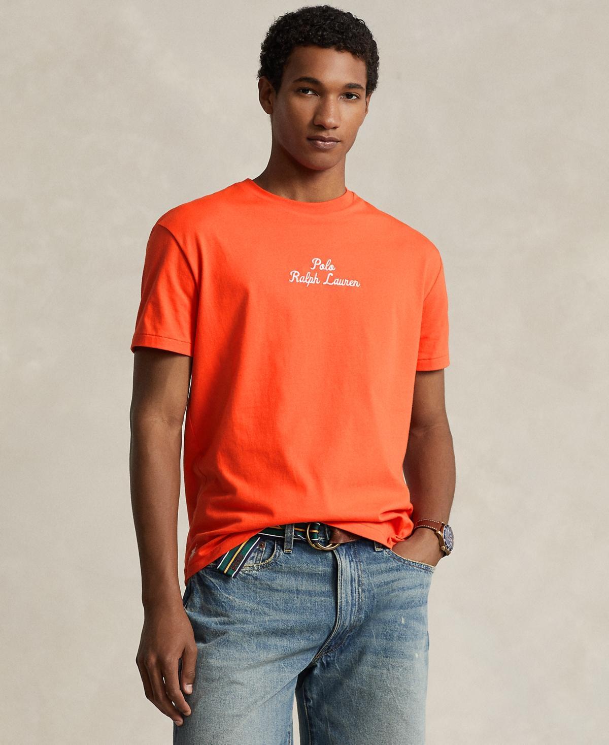 POLO RALPH LAUREN Men's Classic-fit Logo Jersey T-shirt In Orange Flame Product Image