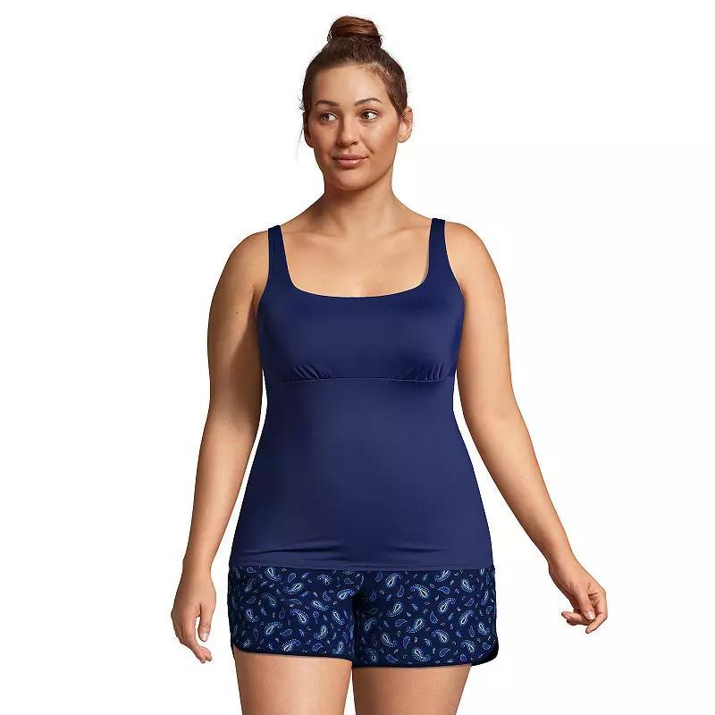 Womens Lands End D-Cup UPF 50 Squareneck Underwire Tankini Swimsuit Top Product Image