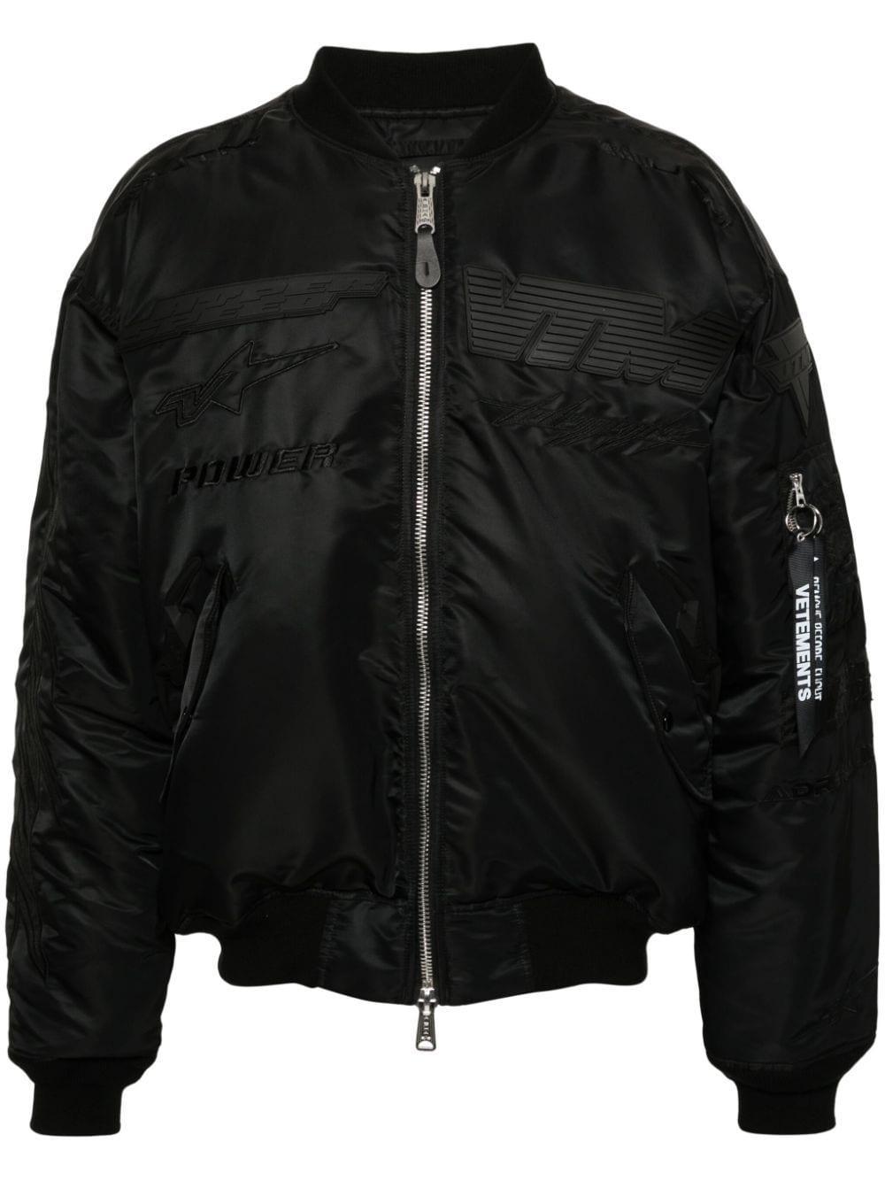 Blackout Racing Bomber Jacket In Schwarz Product Image