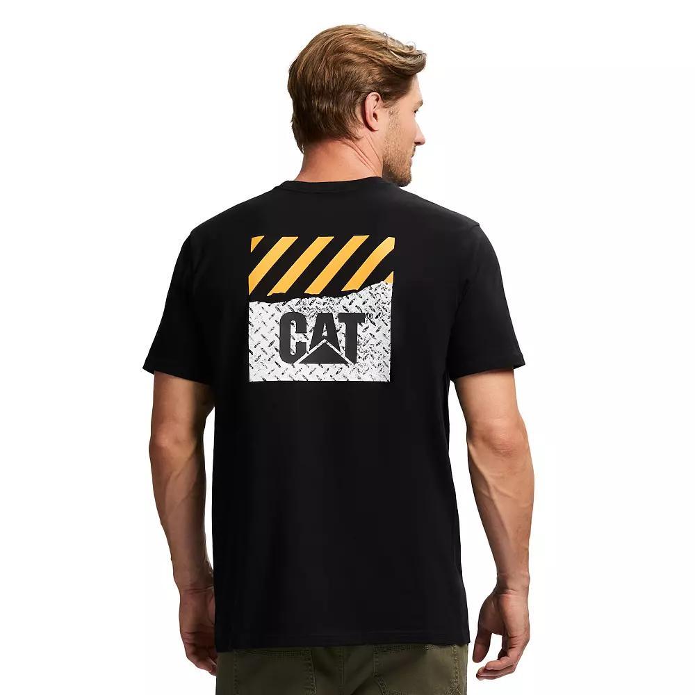 Men's Caterpillar Cat Heavyweight Back Graphic Logo Tee, Size: XXL, Pitch Black Product Image