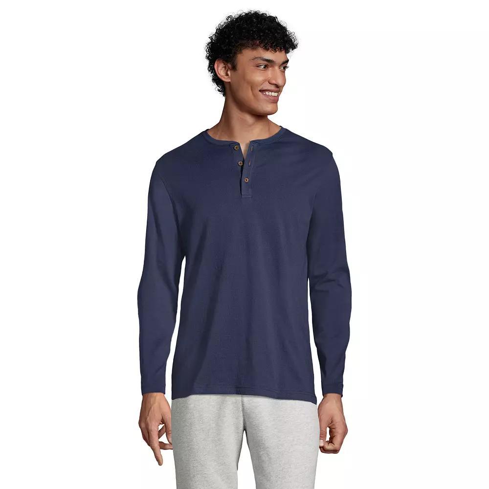 Big & Tall Lands' End Classic-Fit Supima Jersey Henley, Men's,  Product Image