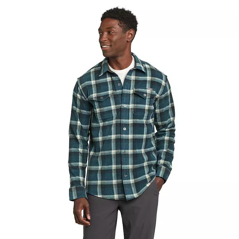 Men's Eddie Bauer Chutes Microfleece Button-Front Shirt, Size: Large, Peacock Product Image