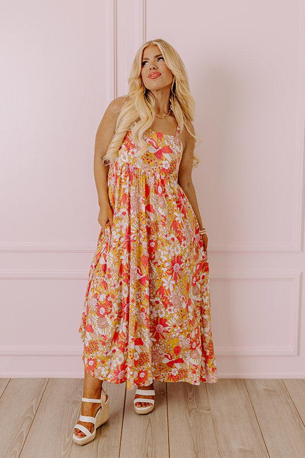 Tranquil Time Floral Midi in Golden Honey Curves Product Image