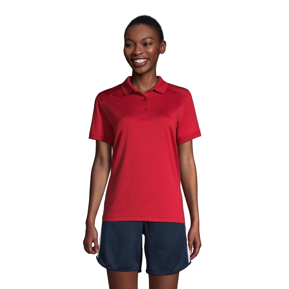 Women's Lands' End Short Sleeve Rapid Dry Polo Shirt, Size: Small, Green Product Image