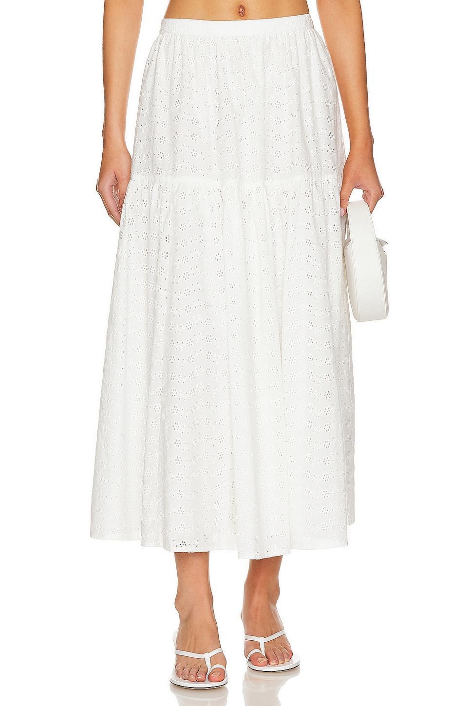 Lovers and Friends Julia Midi Skirt in White Product Image