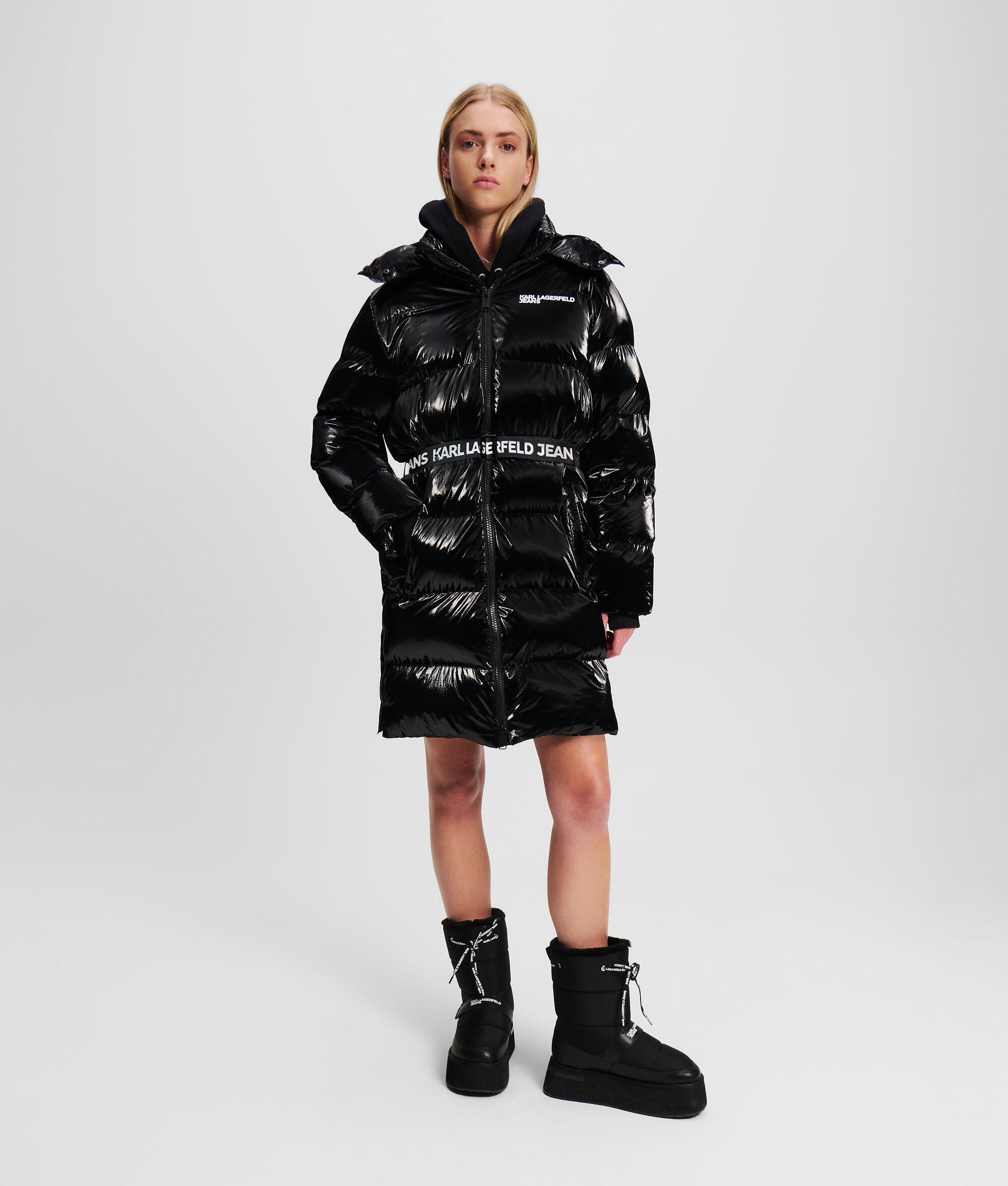 LONG BELTED PUFFER JACKET Product Image