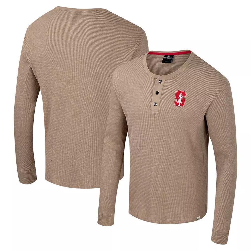 Men's Colosseum  Tan Cal Bears Great Outdoors Henley Long Sleeve Shirt, Size: XL, Team Product Image