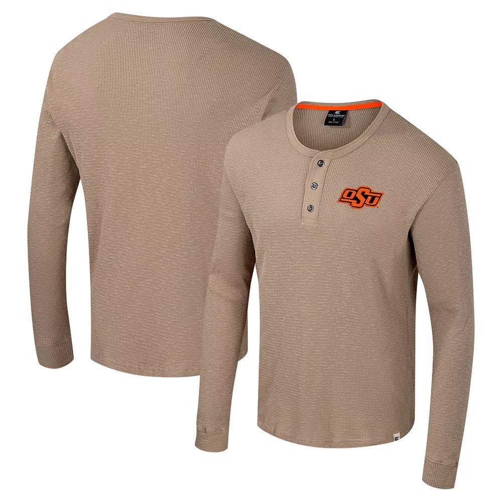 Men's Colosseum  Tan Cal Bears Great Outdoors Henley Long Sleeve Shirt, Size: XL, Team Product Image