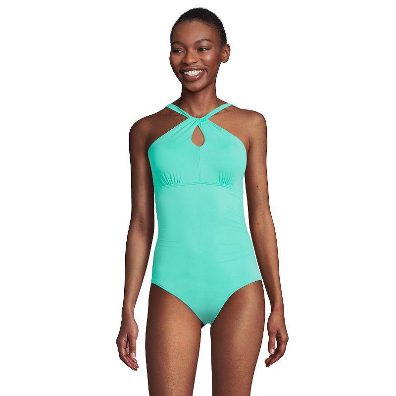 Womens Lands End Chlorine Resistant Multi Way One-Piece Swimsuit Rich Brown Product Image