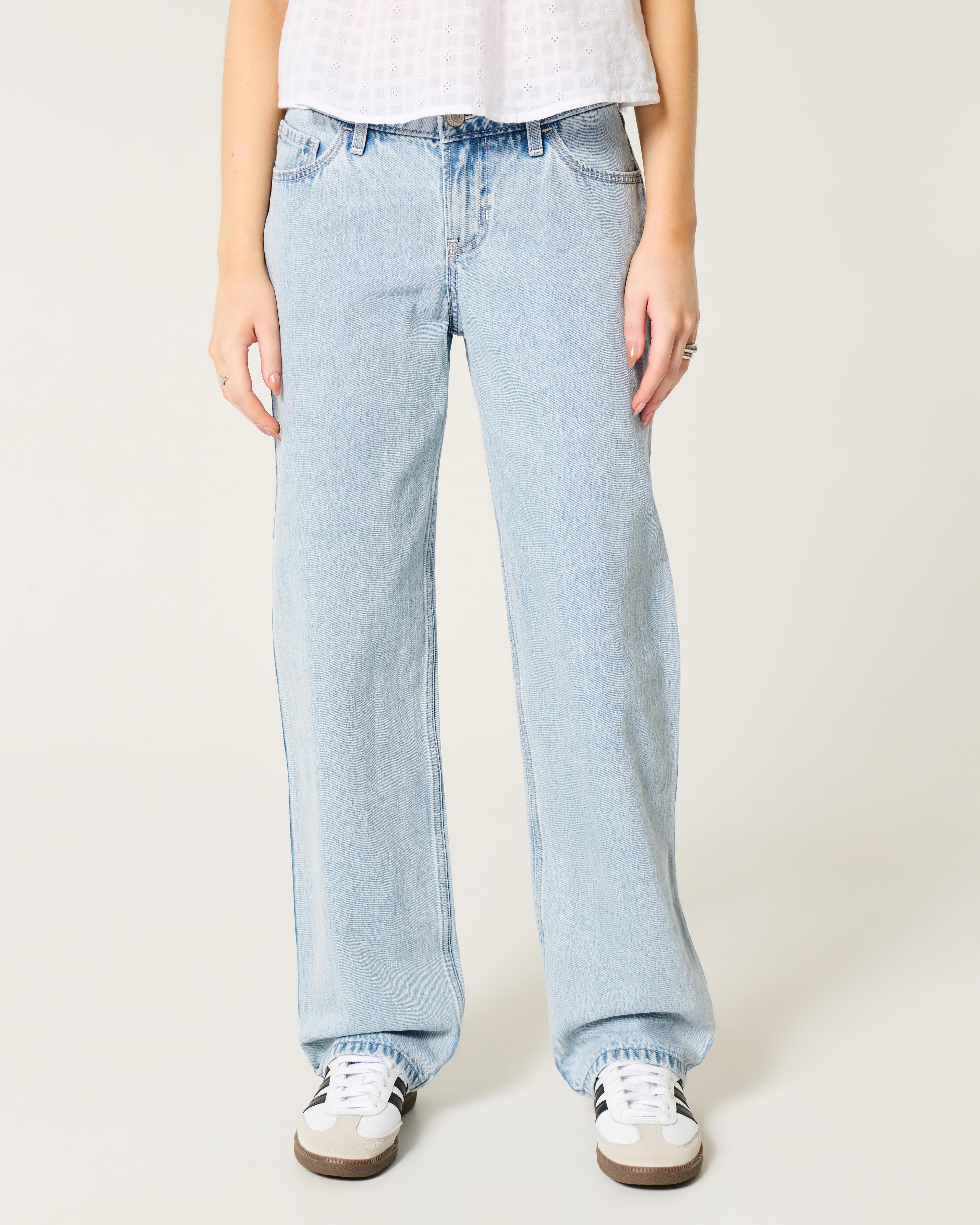 Low-Rise Light Wash Loose Jeans Product Image