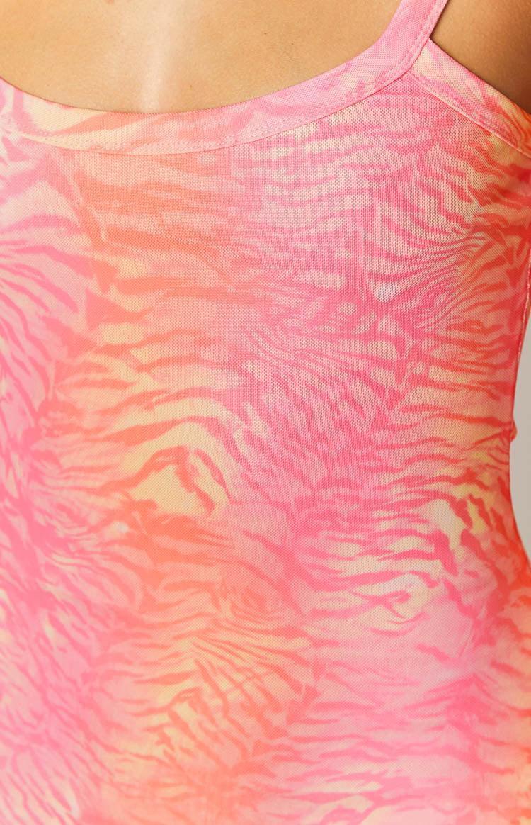 Lana Pink Sunset Tiger Print Mini Dress Product Image