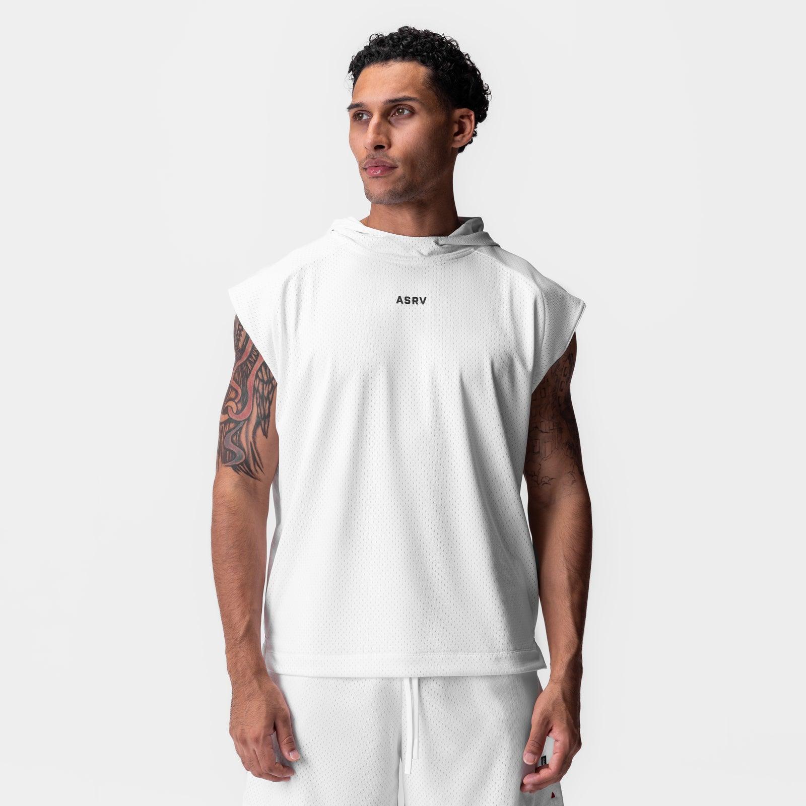 0983. Reversible 2-in-1 Cutoff Hoodie - White Product Image