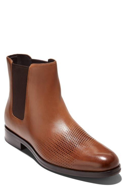 Cole Haan Washington Grand Laser Chelsea Boot (British Tan/Dark Chocolate) Men's Boots Product Image