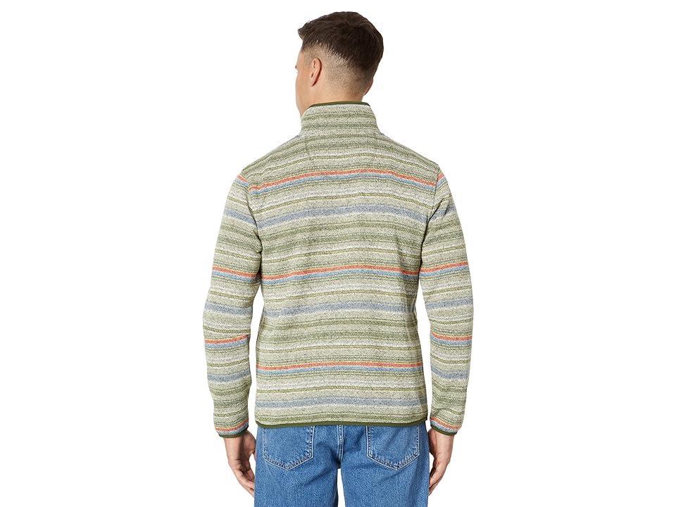 L.L.Bean Sweater Fleece Pullover Printed (Marsh Olive Stripe) Men's Clothing Product Image