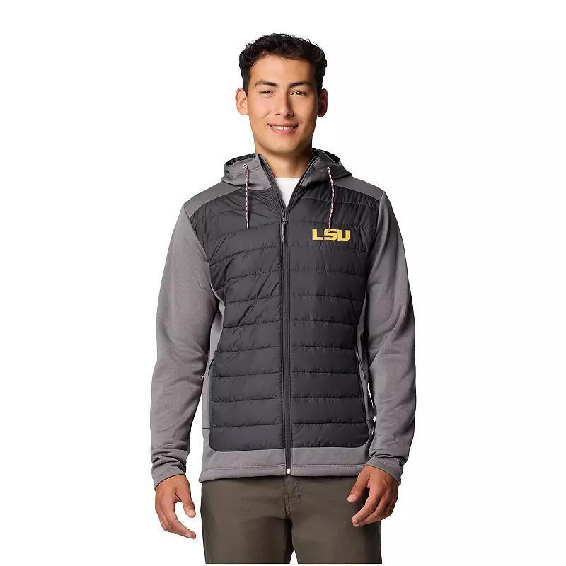 Men's Columbia  Charcoal/Gray LSU Tigers Out-Shield Hybrid Full-Zip Hoodie Jacket, Size: 2XL Product Image