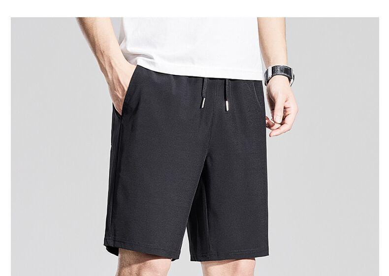 Drawstring Waist Plain Shorts Product Image