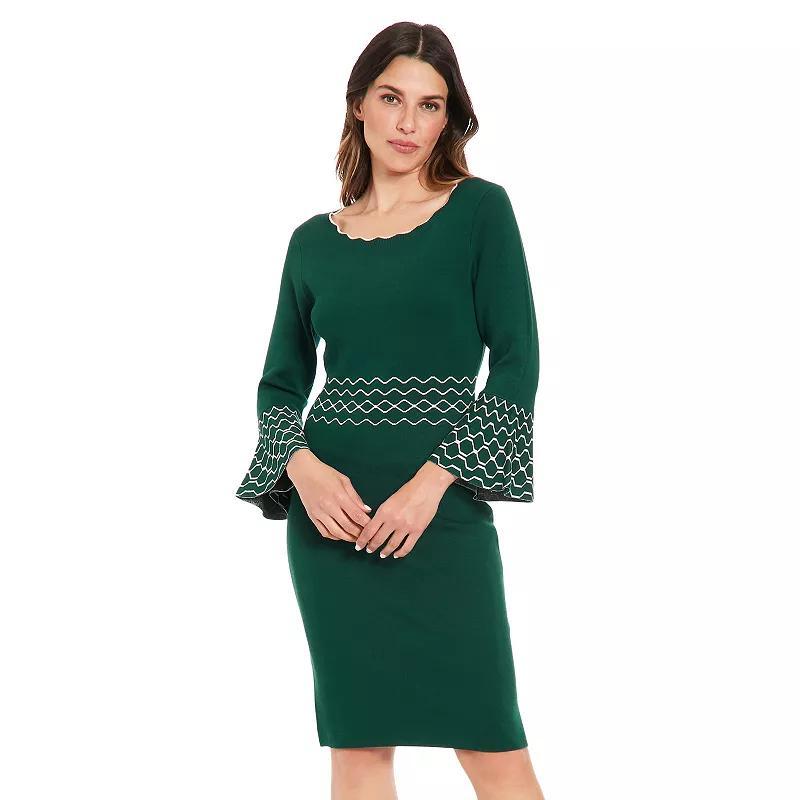 Women's London Times Solid Bell Sleeve Sweaterdress,  Product Image