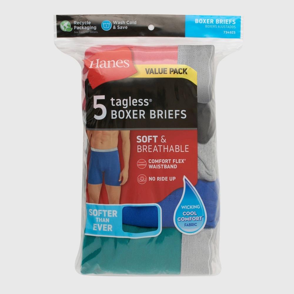 Hanes Men's Boxer Briefs 5pk - Red/Gray/Green M Product Image