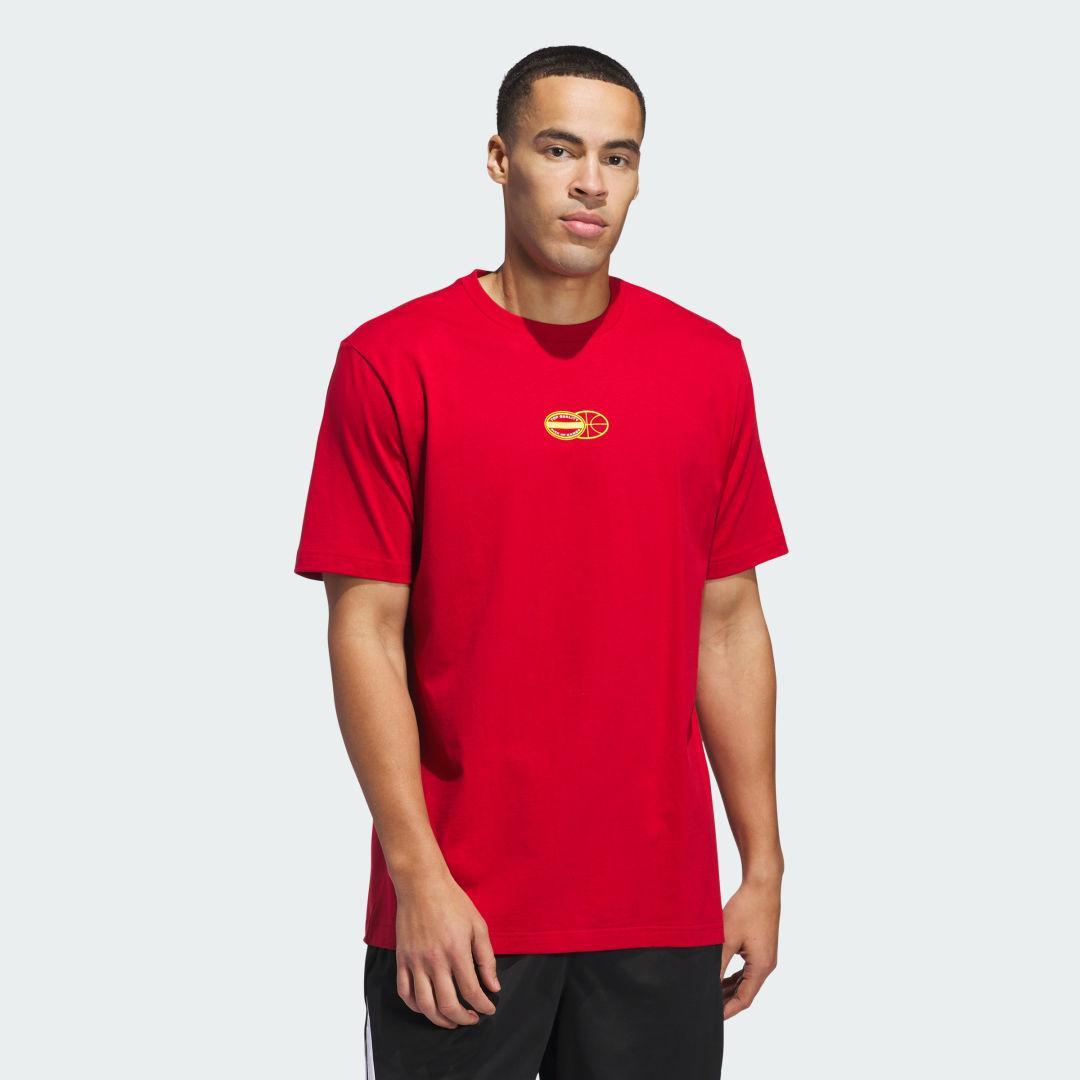 adidas Pick-up Game Graphic Tee Team Power Red M Mens Product Image