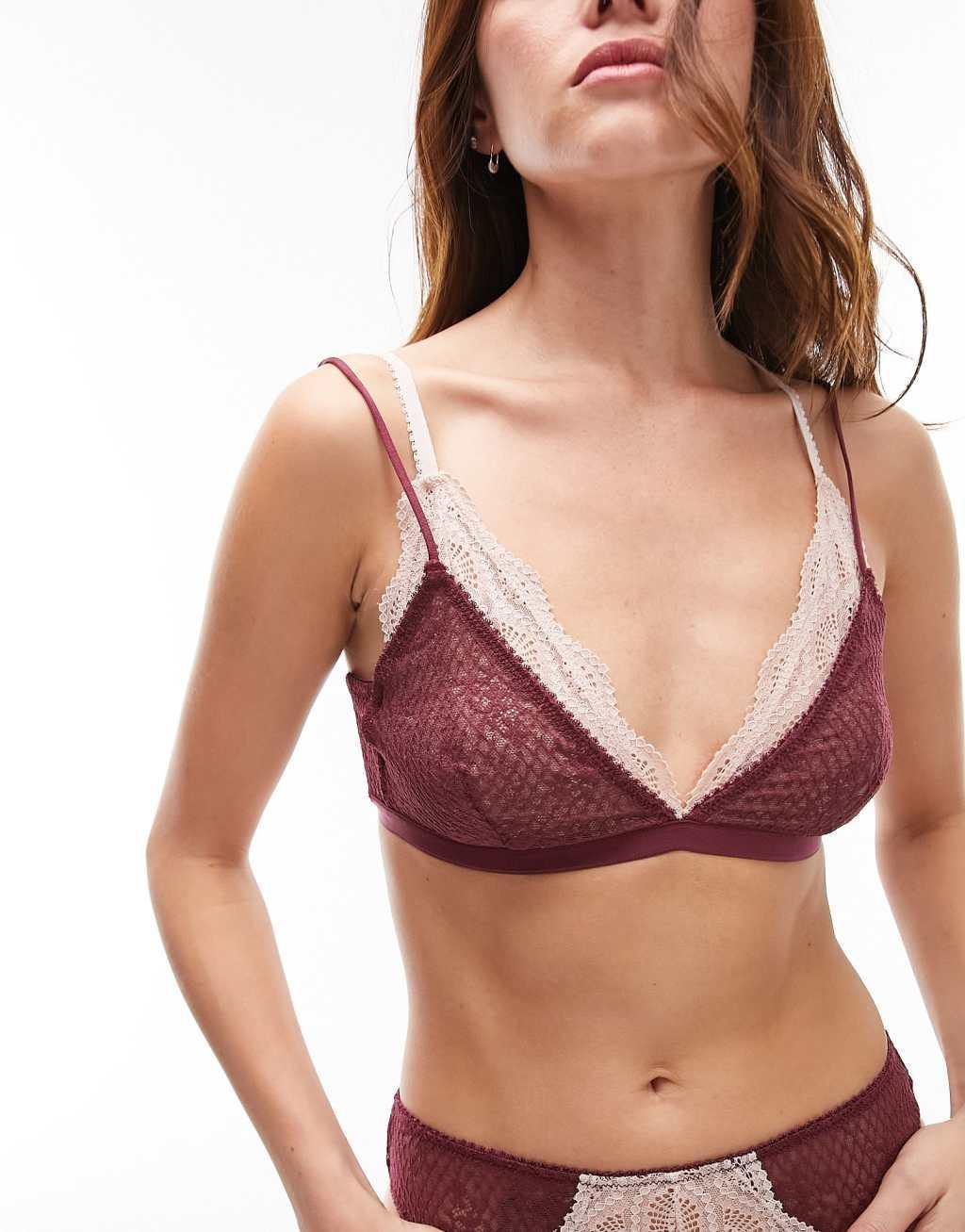 Topshop Eloise lace triangle bra Product Image