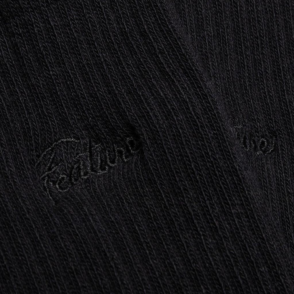 Tonal Script Crew Sock - Black Product Image