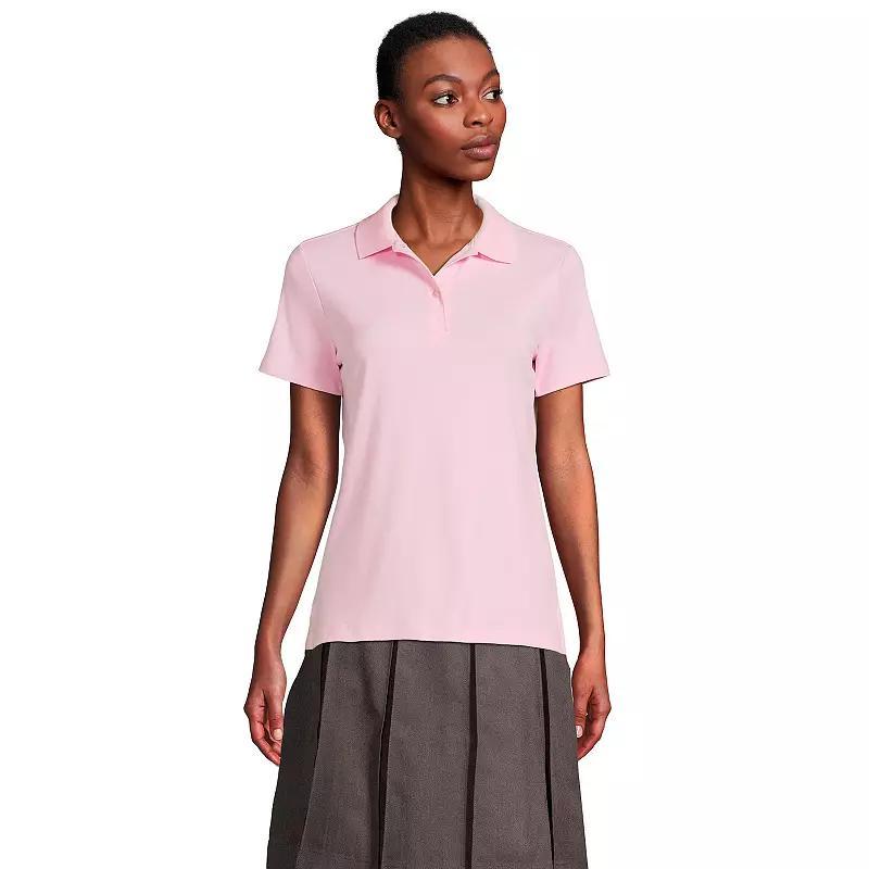 Women's Lands' End School Uniform Short Sleeve Interlock Polo Shirt, Size: XL, Classic Blue Product Image