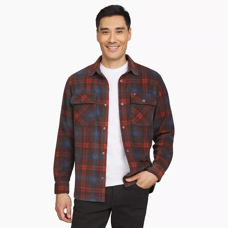 Men's Quiksilver Micro Fleece Long Sleeve Button Down Shirt, Size: Medium, Black Product Image