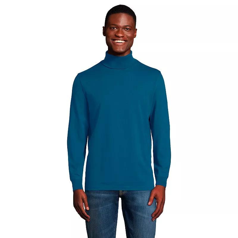 Men's Lands' End Super-T Turtleneck, Size: Large, Dark Grey Heather Product Image