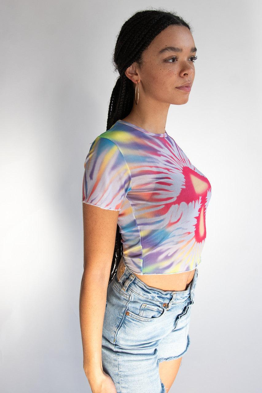 Mesh Tie Dye Mushroom Tee Product Image