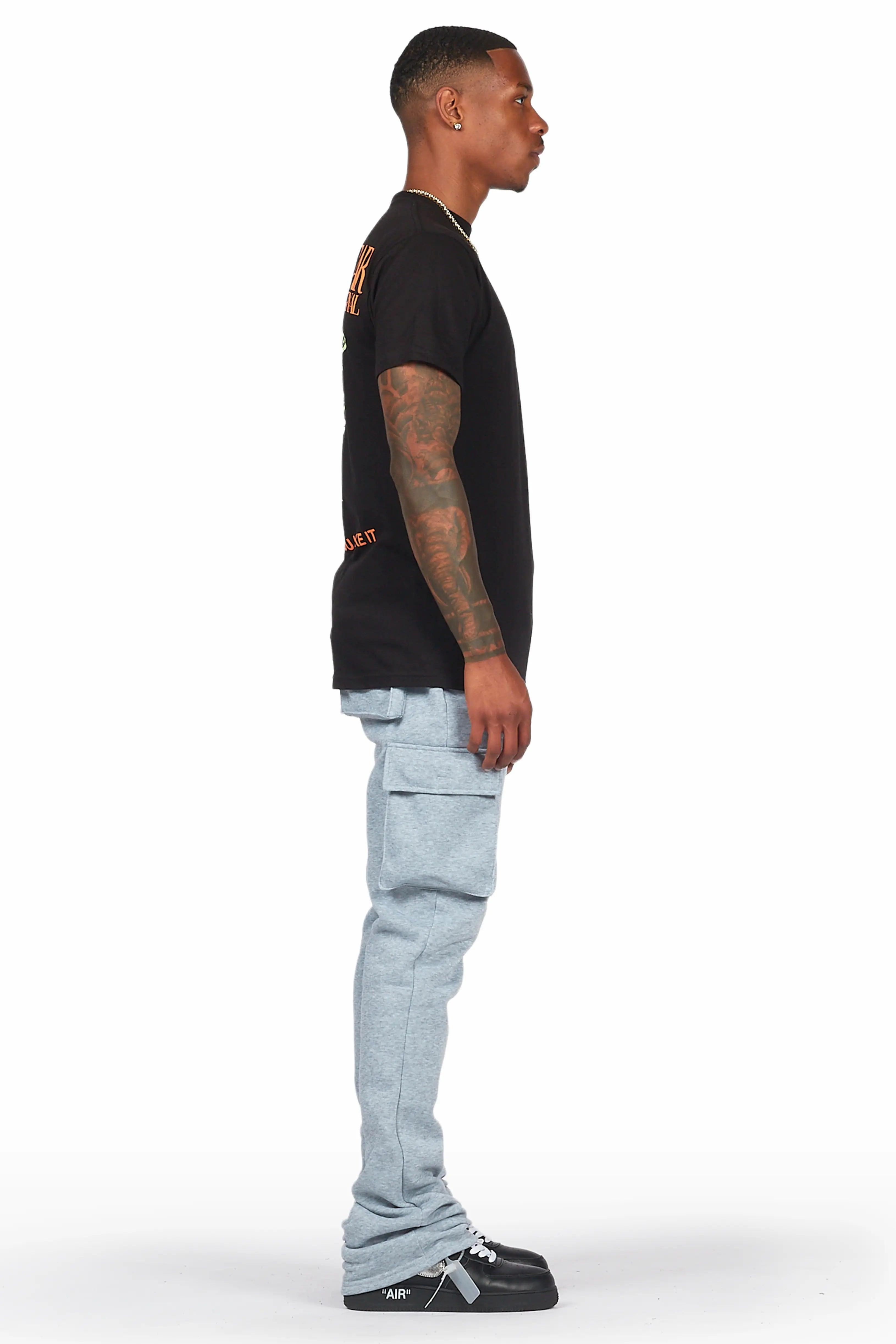 Alpine Heather Grey Stacked Flare Cargo Pant Male Product Image