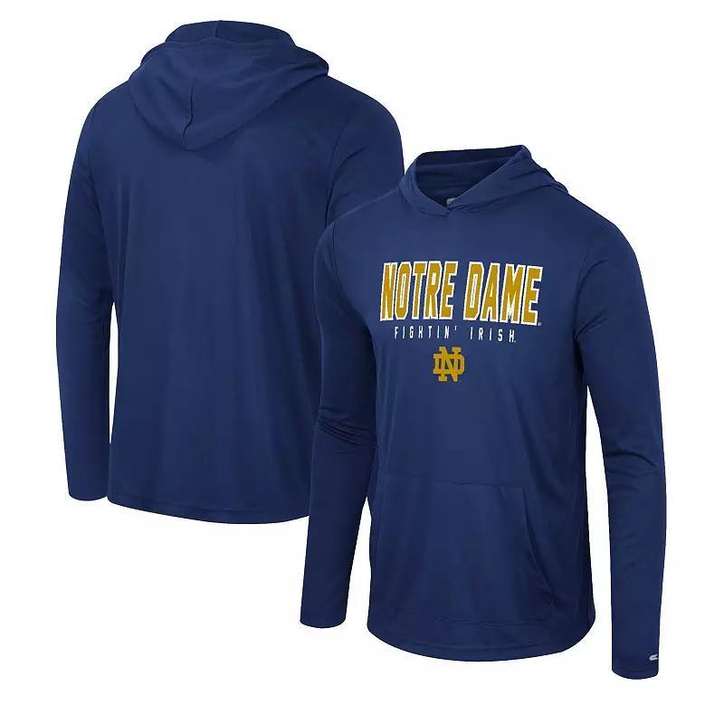 Mens Colosseum Notre Dame Fighting Irish Team Color Rival Hoodie Long Sleeve T-Shirt Blue Product Image