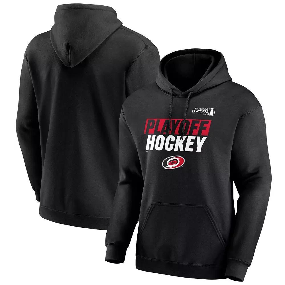 Men's Fanatics Black Carolina Hurricanes 2025 Stanley Cup Playoffs Breakout Fleece Pullover Hoodie, Size: Medium Product Image