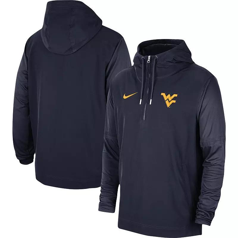 Mens Nike West Virginia Mountaineers 2023 Coach Half-Zip Hooded Jacket Blue Product Image