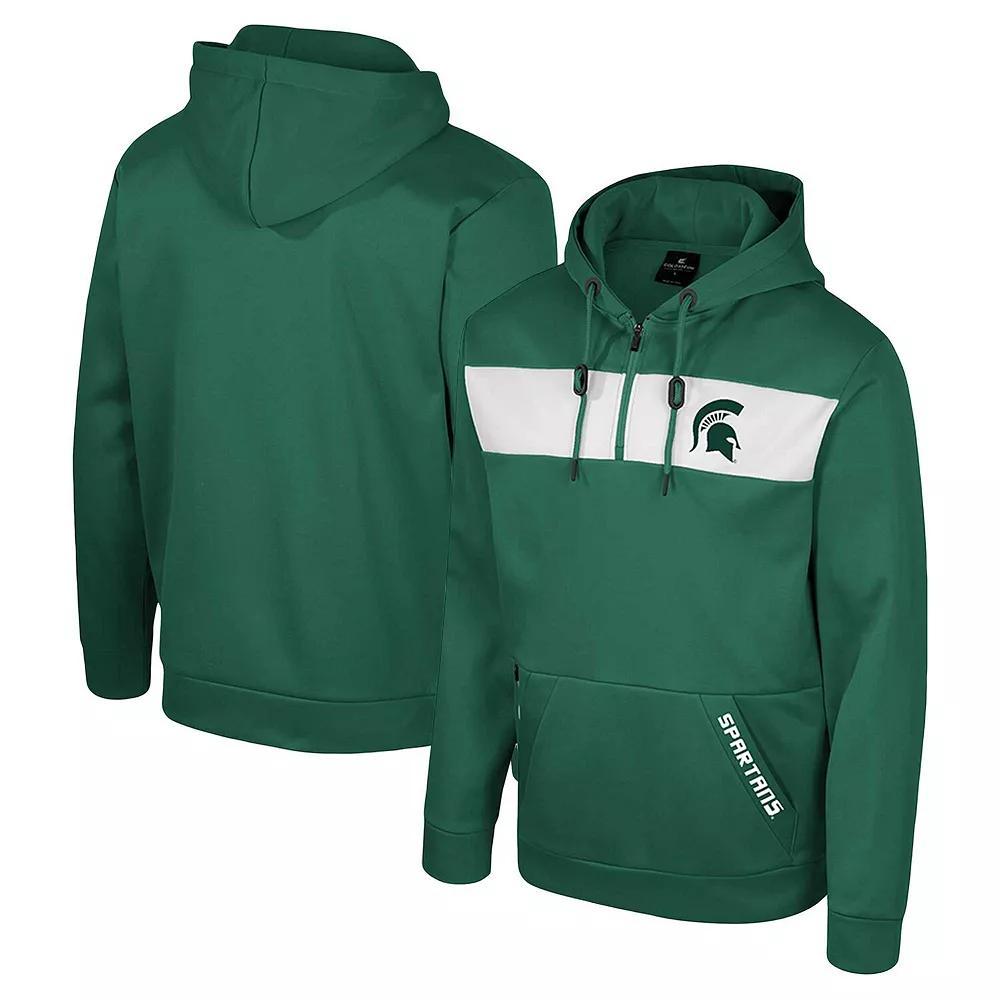 Men's Colosseum Green Michigan State Spartans Quarter-Zip Hoodie,  Product Image
