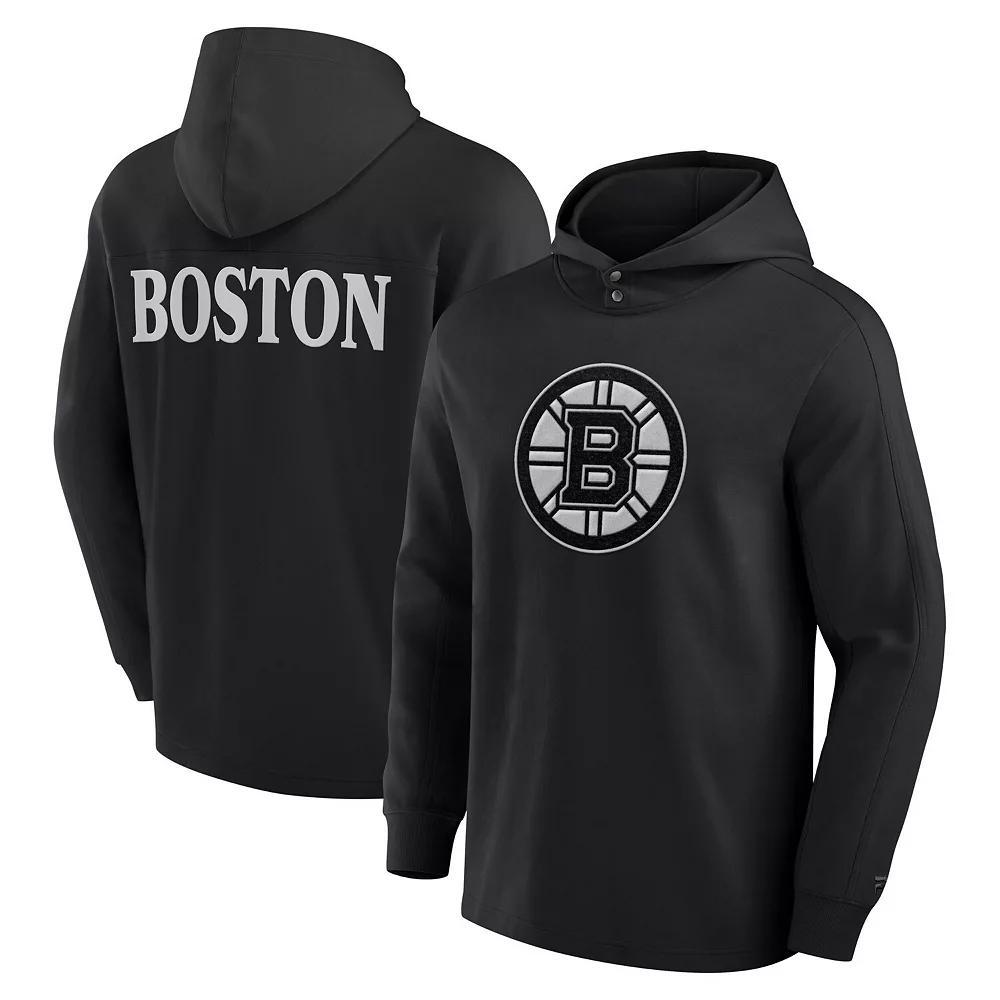 Men's Fanatics Black Boston Bruins Elements Blaze Tri-Blend Long Sleeve Hoodie T-Shirt,  Product Image