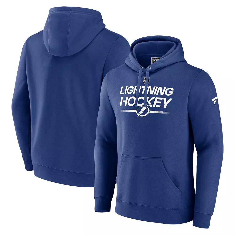 Men's Fanatics Branded  Blue Tampa Bay Lightning Authentic Pro Pullover Hoodie, Size: 2XL, Lgh Blue Product Image