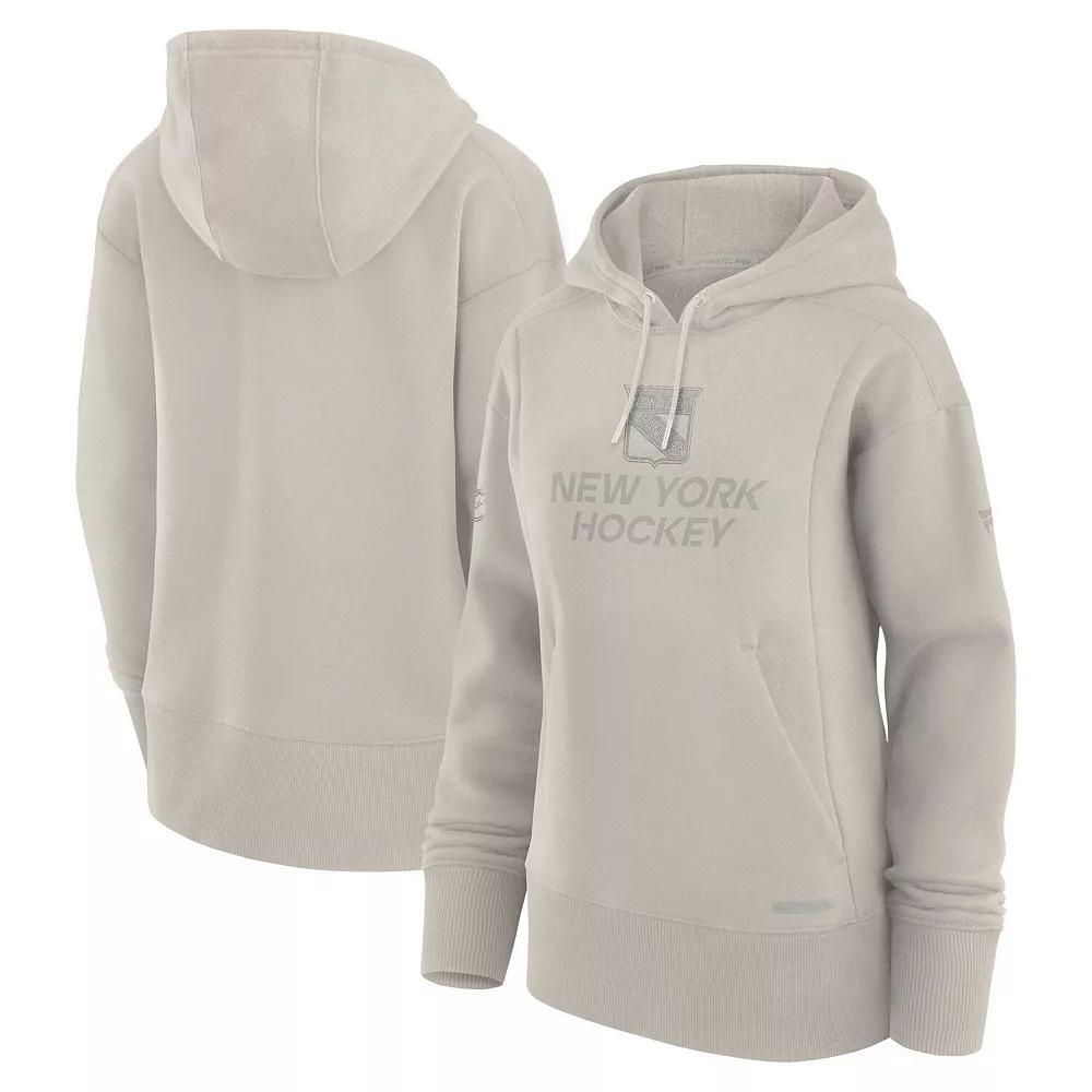 Women's Fanatics Cream New York Rangers Authentic Pro Road Pullover Hoodie, Size: Medium, Ran Beige Product Image